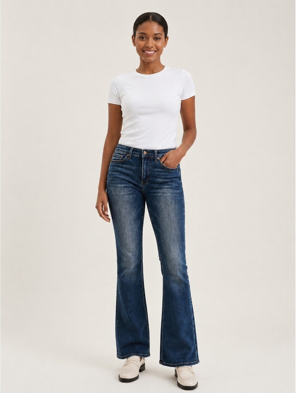 Judy Blue Bootcut Denim Jeans 30 Long Blue High Rise Dark Wash Stretch  Boho